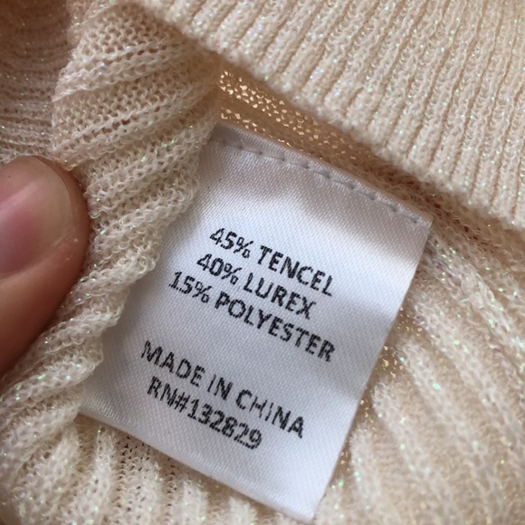 New MAJORELLE Gemma Cream Sparkle Long Sleeve Top Size XXS - Picture 11 of 11